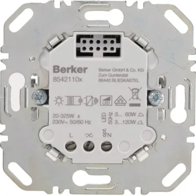 Berker Tastdimmer 85421100 | Universal-Dimmer 25-400W | Unterputz | Phasenanschnitt/-abschnitt | LED geeignet | IP20