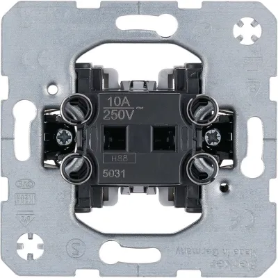 HAGER Wipptaster-Modul WDE5031 | 1-polig | Schließer | Unterputz | 10A 250V | IP20 | Metall | IK07