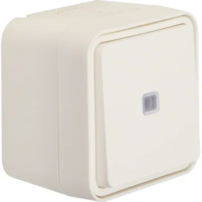 Berker Taster Wechsler 50763502 W.1 | Aufputz | beleuchtet | IP55 | 10A | Thermoplast | polarweiß matt