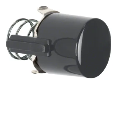 Berker Tasterknopf 122501 | Serie 1930 Glas Palazzo | für Drucktaster E10 | Duroplast schwarz glänzend | IP20