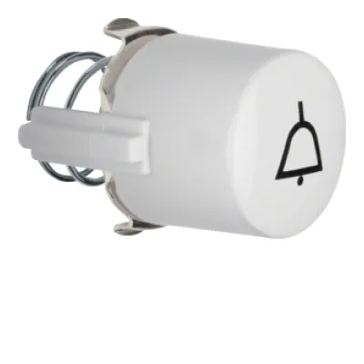 Berker Tasterknopf 1227 | Drucktaster 1930/Glasserie/Palazzo | Klingel Symbol | Kunststoff polarweiß glänzend | IP20