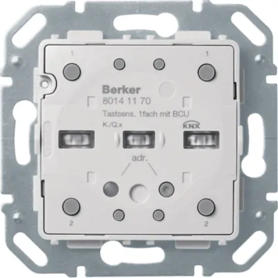Berker Tastsensor-Modul 1fach 80141170 | KNX Busankoppler integriert | Unterputz | LED-Anzeige | grau RAL7035