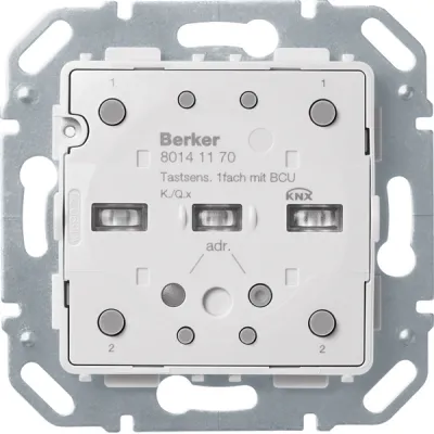 Berker Tastsensor-Modul 1fach 80141170 | KNX Busankoppler integriert | Unterputz | LED-Anzeige | grau RAL7035