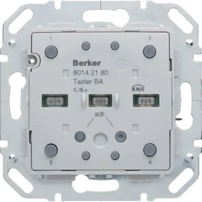 Berker Tastsensor-Modul 2fach 80142180 | KNX Unterputz | integrierter Busankoppler | LED-Anzeige | grau RAL 7035
