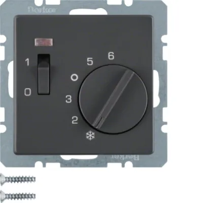 Berker Raumtemperaturregler 20306086 Q.1/Q.3 | Unterputz | 250V 10A | Bimetall | Nachtabsenkung | IP20 | anthrazit