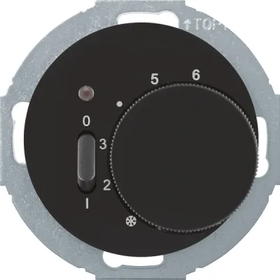 Berker Raumtemperaturregler 20302035 | Thermostat Unterputz | Bimetall-Fühler | IP20 | schwarz glänzend | R.Classic