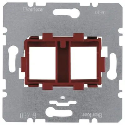 Berker Tragplatte 454101 | 2-fach Modul-Einsätze für Modular Jack | Unterputz | mit Schraubbefestigung | rot