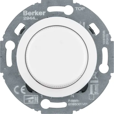 Berker Universal-Drehdimmer 294410 | Dreh-/Druckknopf | 20-420W LED | Unterputz | Serie 1930/Glas | polarweiß