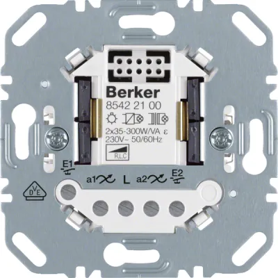 Berker Universal Tastdimmer 2-fach | Unterputz | 230V | 35-300W | LED geeignet | Drucktaster | IP20