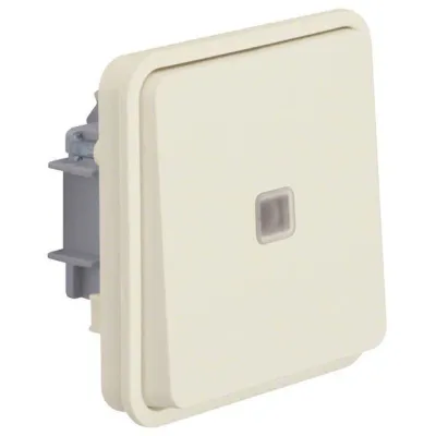 Berker Wechselschalter-Einsatz 30863522 | UP/AP | beleuchtet | LED blau | IP55 | Steckklemme | 10AX | polarweiß matt