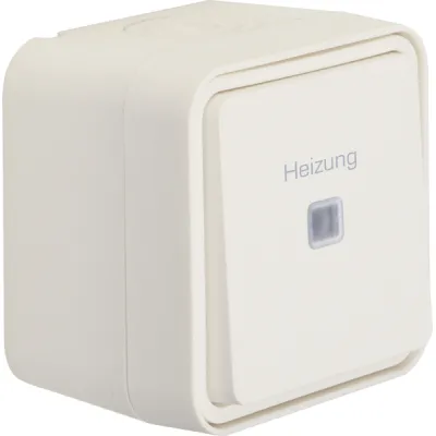 Berker Kontroll-Wechselschalter 35663502 W.1 | Heizung Notschalter | Aufputz | IP55 | LED-Kontrollleuchte | weiß