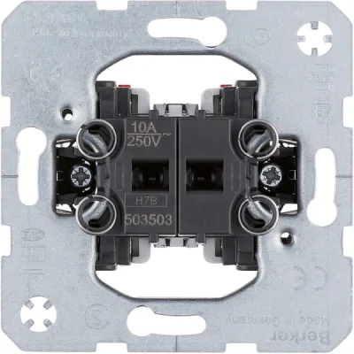 Berker Wipp-Doppeltaster 503503 | Serientaster 2 Schließer | Unterputz | 10A 250V | Steckklemmen | IP20 | Basiselement