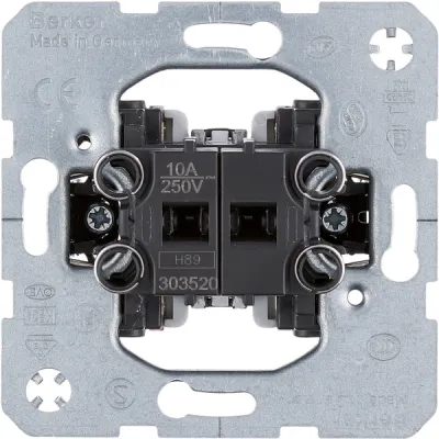 Berker Jalousie-Wippenschalter 303520 | 1-polig | Unterputz | 10A | halogenfrei | Metall | mechanische Verriegelung