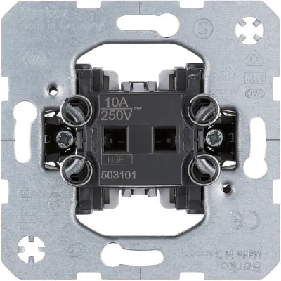 Berker Wipptaster Schließer 503101 | Unterputz Basiselement | 2 Meldekontakte | Steckklemmen | 10A 250V | IP20