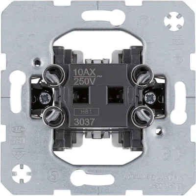 Berker Kreuzschalter 3037 Unterputz | 10AX 250V | beleuchtbar | Steckklemmen | IP20 | halogenfrei | Basiselement