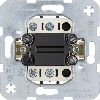 Berker Wippschalter 2-polig 303212 | Ausschalter beleuchtbar mit Glimmaggregat | Unterputz | 16AX 250V | Schraubklemmen