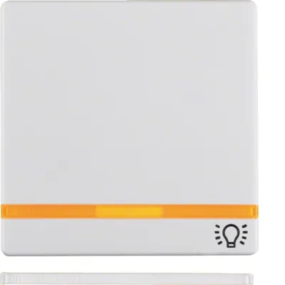 Berker Wippe 16216079 | Schalter/Taster Q.1-Q.9 | Symbol Licht | 2 Linsen orange/klar | polarweiß samt | IP44