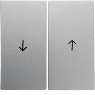 Berker Wippe 2-fach | Jalousie Schalteraufsatz | Aluminium matt | Thermoplast | B.7-Serie