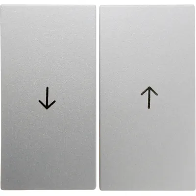 Berker Wippe 2-fach | Jalousie Schalteraufsatz | Aluminium matt | Thermoplast | B.7-Serie