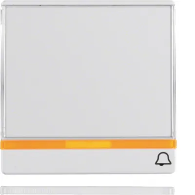 Berker Wippe 16966079 | Kontrollwippe Schalter | Beschriftungsfeld | 2 Linsen | Symbol Klingel | polarweiß matt