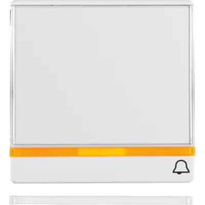 Berker Wippe 16966079 | Kontrollwippe Schalter | Beschriftungsfeld | 2 Linsen | Symbol Klingel | polarweiß matt