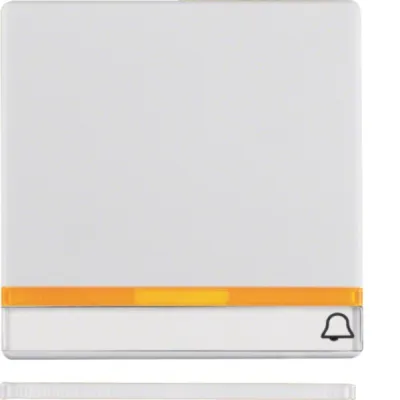 Berker Wippe 16286079 | Kontrollwippe Q.1/Q.3 | Klingel-Symbol | 2 Linsen klar/orange | polarweiß matt