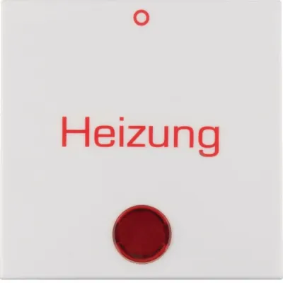 Berker Kontrollwippe Schalter 16218999 | Wippe mit Linse | Heizung | polarweiß glänzend | Kunststoff | 55x55mm