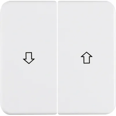 Berker Wippen 2-fach 155229 | Jalousie-Schalter Aufdruck Pfeile | IP44 | Kunststoff glänzend | polarweiß