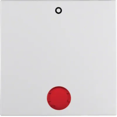 Berker Wippe 16241909 | Schalter/Taster S.1/B.3/B.7 | Aufdruck 0 | rote Linse | polarweiß matt | Thermoplast