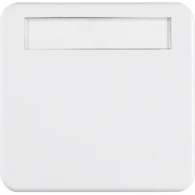 Berker Wippe 162909 | Schalterabdeckung mit Beschriftungsfeld | IP44 Unterputz | Kunststoff glänzend | polarweiß