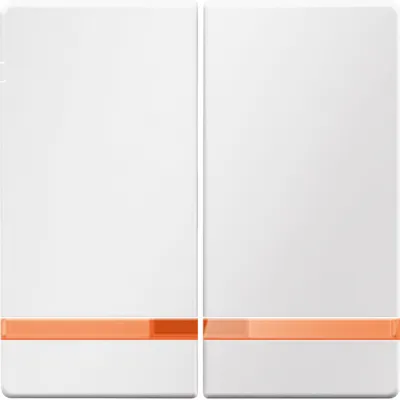 Berker Wippen 2-fach | Schalterabdeckung Q.1/Q.3 | orange Linse | polarweiß matt | Duroplast | IP20