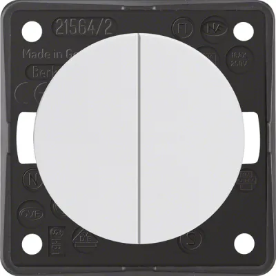 Berker Serienschalter 936552509 Integro Flow/Pure | Wippenschalter 2-fach | 16AX 250V | polarweiß glänzend