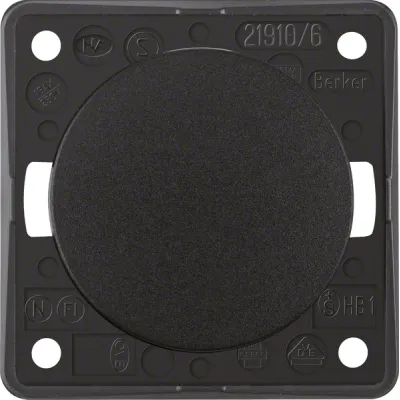 Berker Wechselschalter 936562510 Integro Flow/Pure | Wippschalter schwarz glänzend | 16AX 250V | IP44 | Schraubklemmen