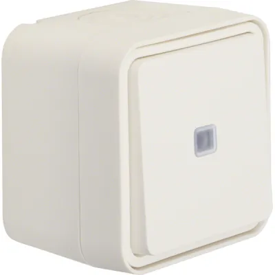 Berker Wechselschalter 30763522 | beleuchtet LED | Aufputz IP55 | 1-fach | Kunststoff polarweiß matt