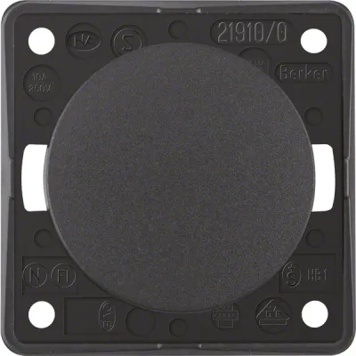 Berker Wipptaster Schließer 936712505 Integro Flow/Pure | 10A | 250V | IP44 | Schraubklemmen | anthrazit matt