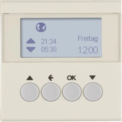 Berker Jalousie-Schaltuhr 85741182 S.1 | Zeitschaltuhr Unterputz | Memory-Funktion | Zufallsgenerator | Weiß glänzend