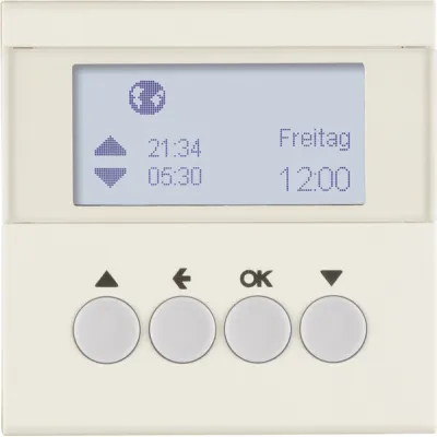 Berker Jalousie-Schaltuhr 85741182 S.1 | Zeitschaltuhr Unterputz | Memory-Funktion | Zufallsgenerator | Weiß glänzend