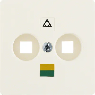 Berker Zentralplatte für Doppel-Potenzialausgleich-Steckdose 140302 | DIN 42801 | Unterputz | Kunststoff weiß