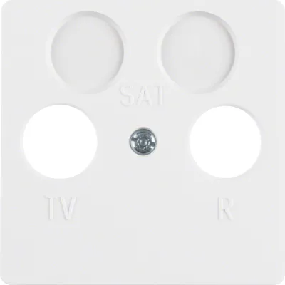 Berker Zentralplatte 2-Loch Antennensteckdose polarweiß glänzend | Koax-Abdeckung Unterputz Kunststoff IP20