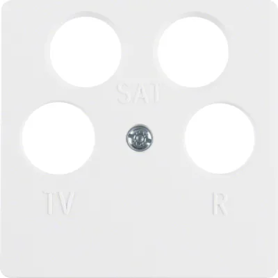 Berker Zentralplatte 148409 | Antennen-Steckdose 4-Loch | 2x SAT TV Radio | Unterputz | polarweiß glänzend