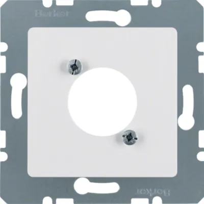 Berker Zentralplatte XLR D-Serie | Kunststoff | polarweiß glänzend | 23,6mm | Schraubbefestigung | RAL 9010