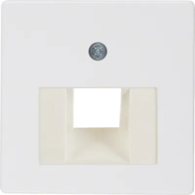 Berker Zentralplatte für UAE/IAE 146809 | 1-fach | 45° Schragauslass | Thermoplast | Unterputz | polarweiß glänzend