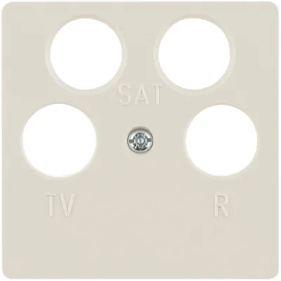 Berker Zentralplatte 148402 für Antennen-Steckdose 4-fach | 2x SAT (F-Buchse) | Kunststoff | Unterputz | glänzend weiß