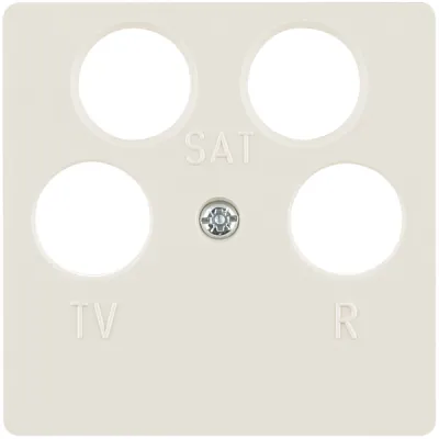 Berker Zentralplatte 148402 für Antennen-Steckdose 4-fach | 2x SAT (F-Buchse) | Kunststoff | Unterputz | glänzend weiß