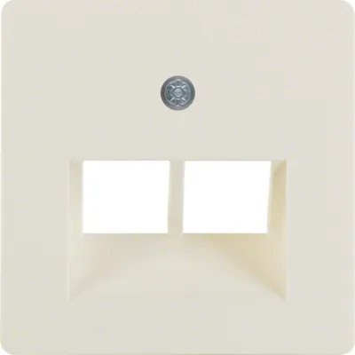 Berker Zentralplatte 2-fach 146902 | UAE/IAE ISDN E-DAT | 45° Schragauslass | Unterputz | weiß glänzend