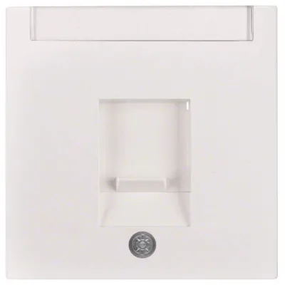 Berker Zentralplatte Modular-Jack 1-fach 11708989 | Staubschutzschieber | Beschriftungsfeld | Unterputz | polarweiß