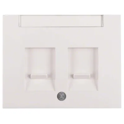 Berker Zentralplatte Modular-Jack 2-fach | K.1 Serie | Schraubbefestigung | polarweiß glänzend