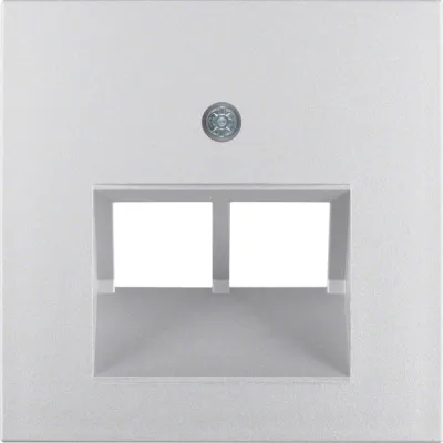 Berker Zentralplatte 14091404 | UAE/IAE 2-fach | ISDN-Dose | B.7 Alu matt | schrägauslass | Unterputz | IP20