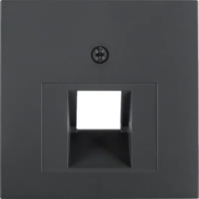 Berker Zentralplatte 14071606 | für UAE/IAE Steckdose | B.3/B.7 | 1-fach | 45° Schragauslass | anthrazit | IP20