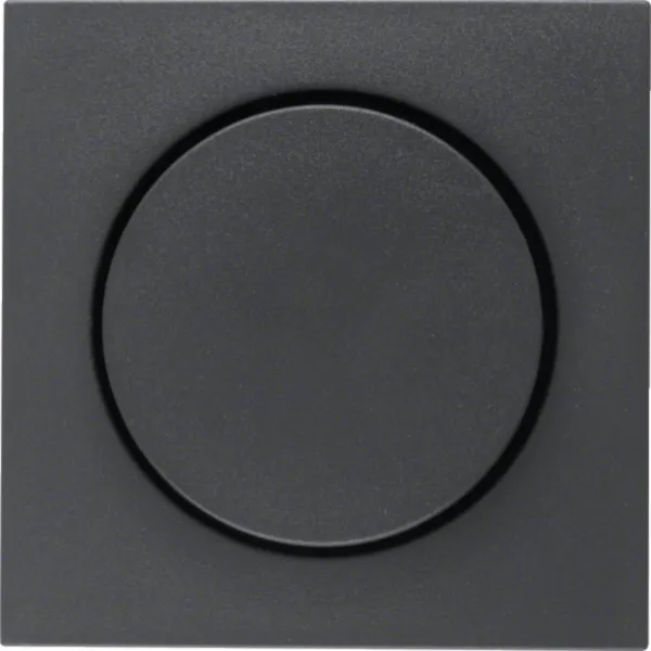 Berker Zentralstück mit Drehknopf 11371606 | Dimmer-Abdeckung B.3/B.7 | anthrazit matt | Thermoplast | Ø 4 mm | IP20